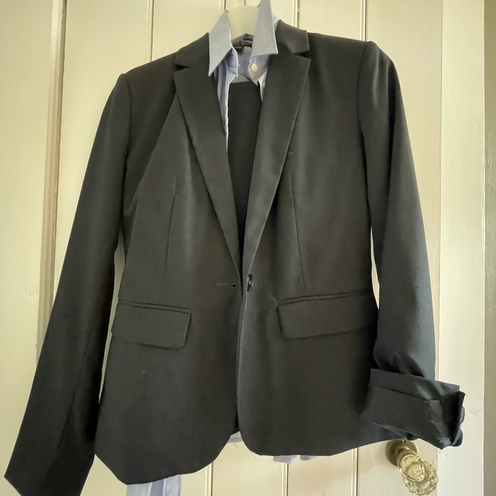 Zara Elegant Blue Business Suit Blazer and Slacks